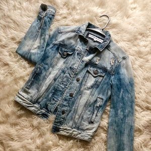 Bleached Distress Denim Jacket
